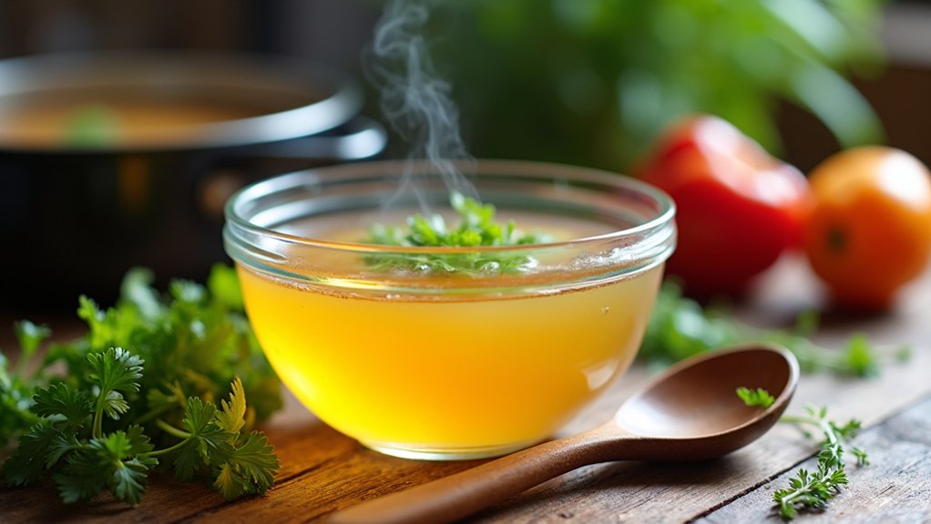 simmer broth for flavor