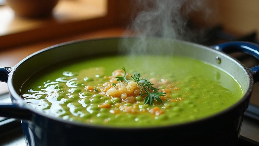 simmer peas until tender
