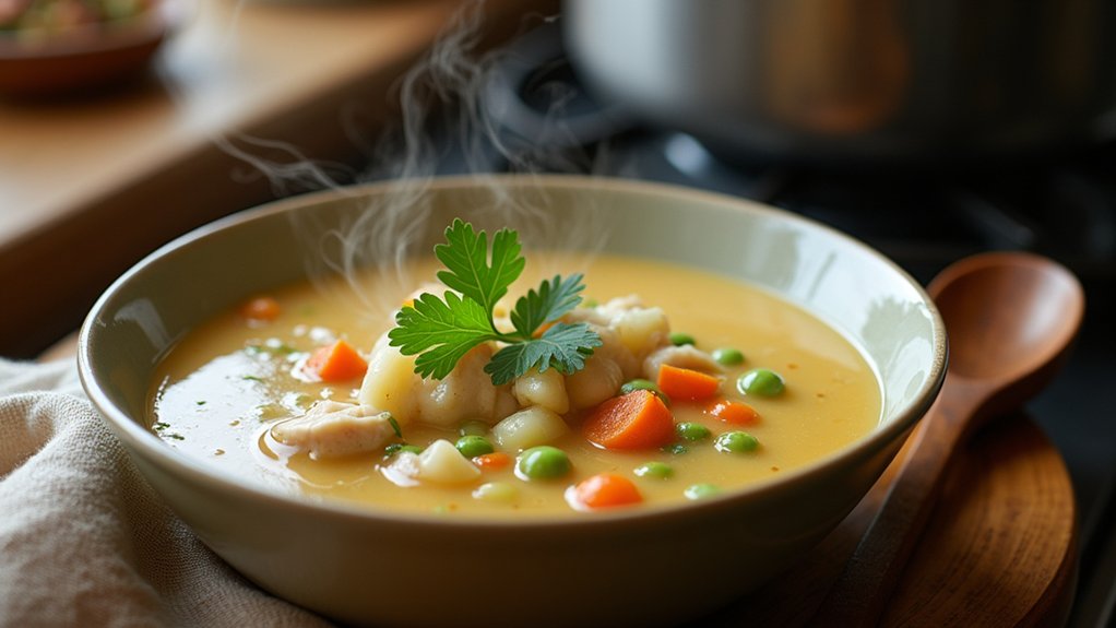 simmer soup for flavors