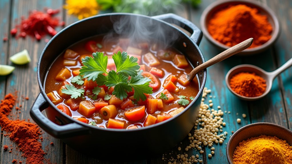 spices enhance taco soup