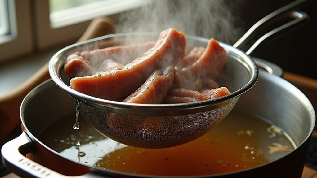 straining broth for clarity