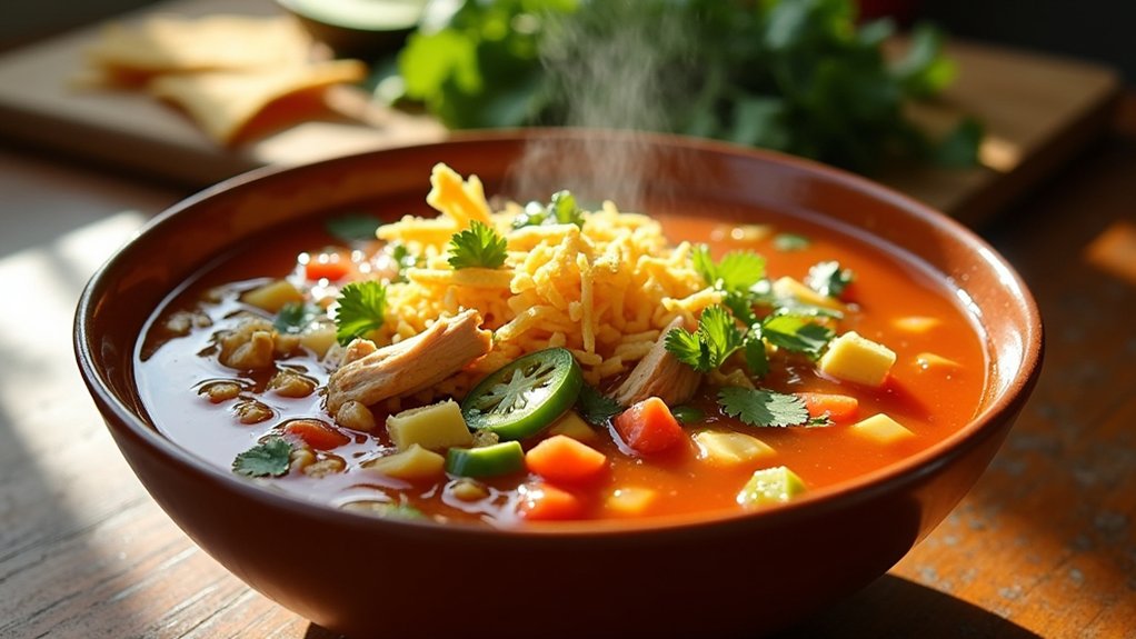 tortilla strips enhance soup