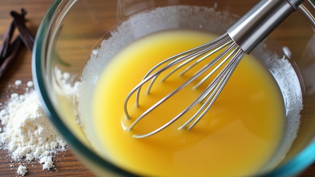 whisk wet ingredients gently